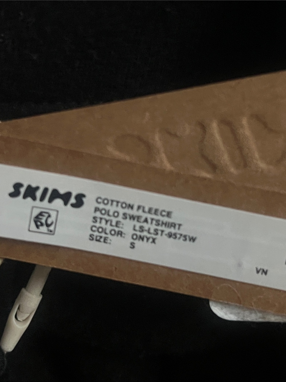 Skims cotton fleece polo Black Long Sleeve Polo Pullover - Picture 7 of 7